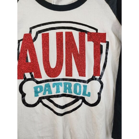 Womens 2XL Aunt Patrol Gildan Heavy Cotton 3/4 Sleeve Raglan T-Shirt - Picture 2 of 5